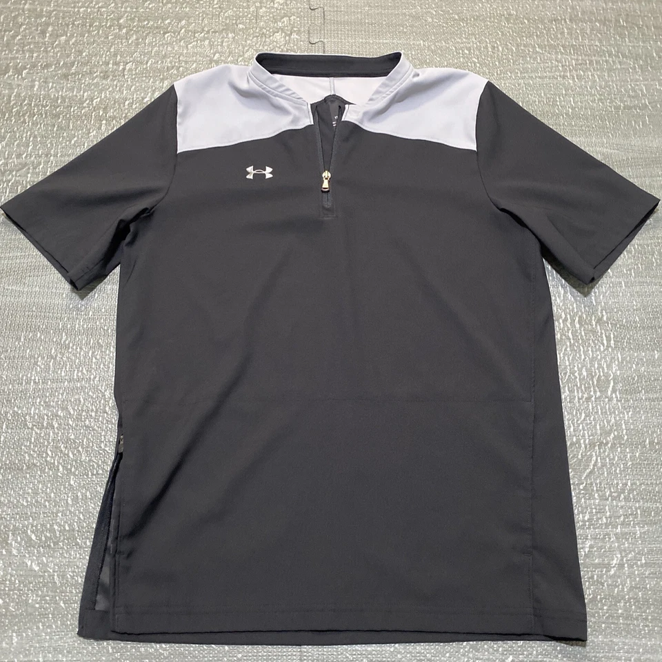 Camisa Under Armour Triumph Cage Béisbol Bateo Negro Gris Niños XL Chaqueta Viento Foto 2 de 4