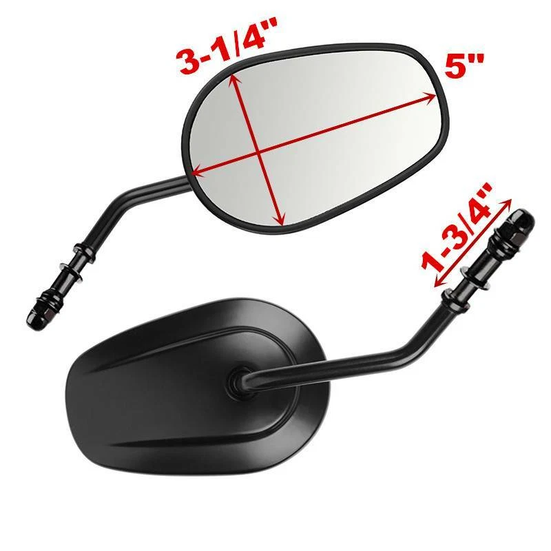 Espejos retrovisores ovalados negros completos metálicos para motocicleta Harley Davidson Deluxe EE. UU. Foto 3 de 4