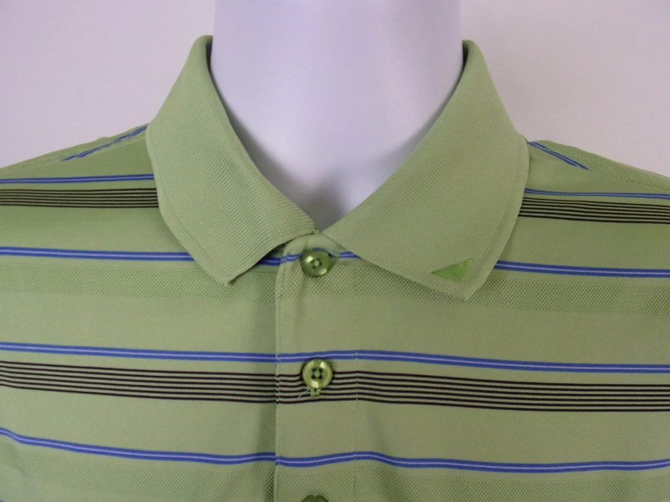 Camisa Polo Ahead Extreme Talla S Pequeña Verde Rayas Manga Corta Foto 3 de 4