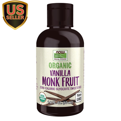 , Organic Liquid Monk Fruit, Vanilla, Zero-Calorie Sweetener, 1.8-Ounce