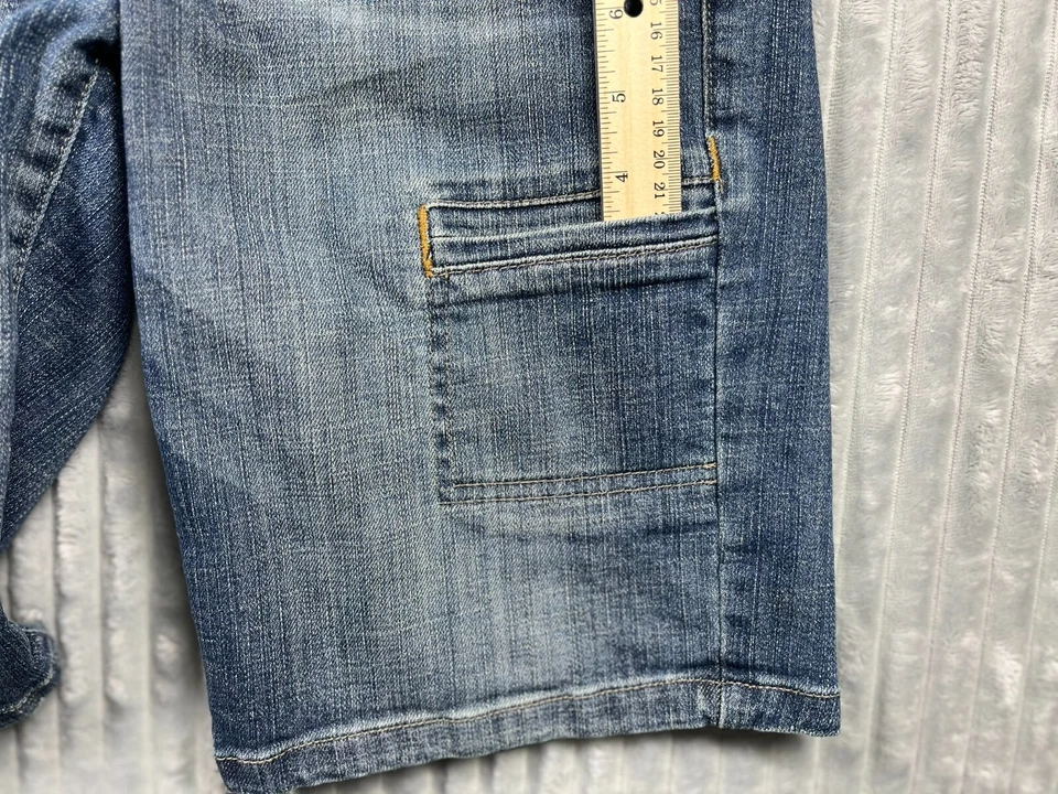 Pantalones Cortos Tommy Hilfiger Denim Carga Mujer 8 Bermudas Tiro Medio Frente Plano 10.5" 32W Foto 4 de 4