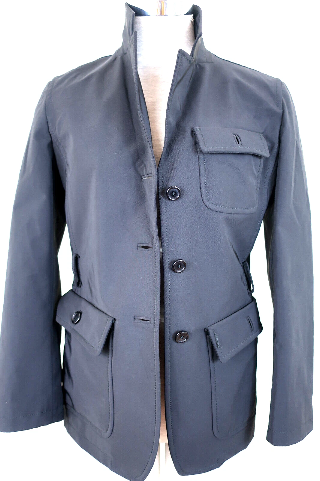 Blazer Giacca Nuova Senza Etichette Vintage PRADA Multitasca Spessa Bottone Nero Small 38 4 6