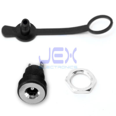 Panel/Chassis Mount Female DC Power Connector 1.35mm X 3.5mm + Waterproof Cap