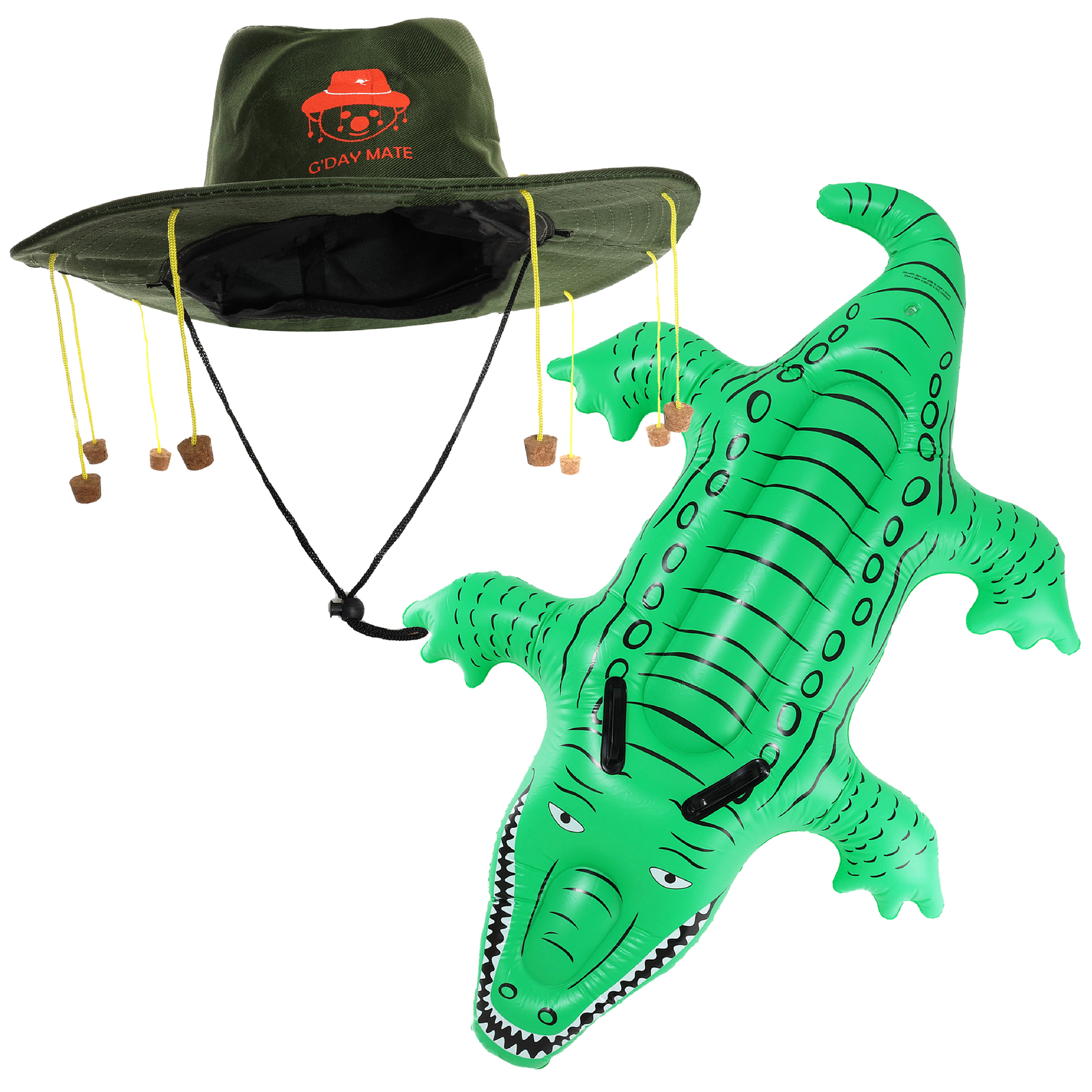 AUSTRALIAN CROCODILE DUNDEE FANCY DRESS AUSTRALIA ACCESSORIES HAT INFLATABLE