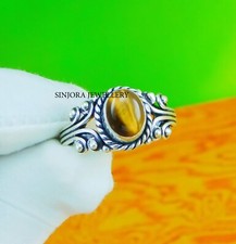 Tiger's Eye Gemstone 925 sterling silver handmade Gift Ring US size 5 to 10