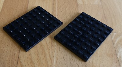 6-reihige schwarze Lego Basic-Platten; 6 x 8; 2 Stück (3036) (S003)