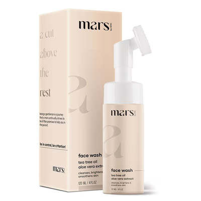 Mars by GHC Tea Tree Foaming Face Wash with Built-in Brush For Oil (120ml)