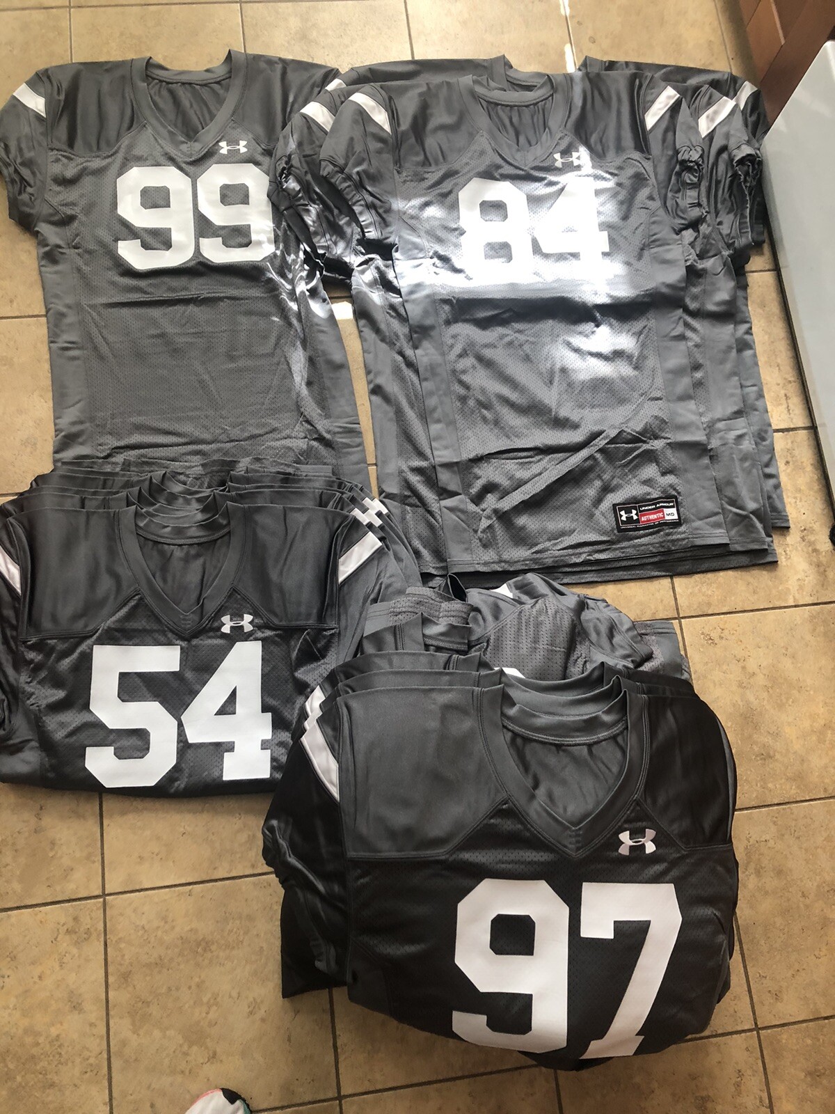 Lot of 57 Under Armour Football Jerseys Anthracite Grey/White eBay