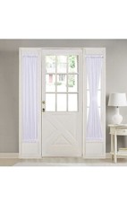 Home Brilliant White Linen French Door Curtain Panels Window Drapery Rod Pocket