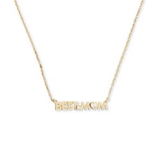 $58 Kate Spade Best Mom Pendant Gold-Plated & Cubic Zirconia Necklace G4