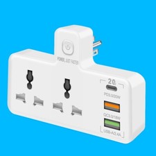 3 Prong Wall Plug Outlet Extender, 2 Outlet Splitter with 3 USB Ports USA Seller