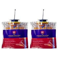2 Fly Jail Medium Bag-Outdoor Disposable Fly Trap|Pre-Baited|Outdoor Fly Catcher