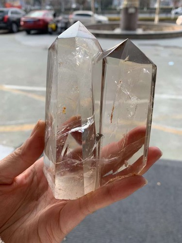 556g Natural Clear Quartz Obelisk Crystal Energy Tower Reiki Gem Decor - Picture 6 of 8