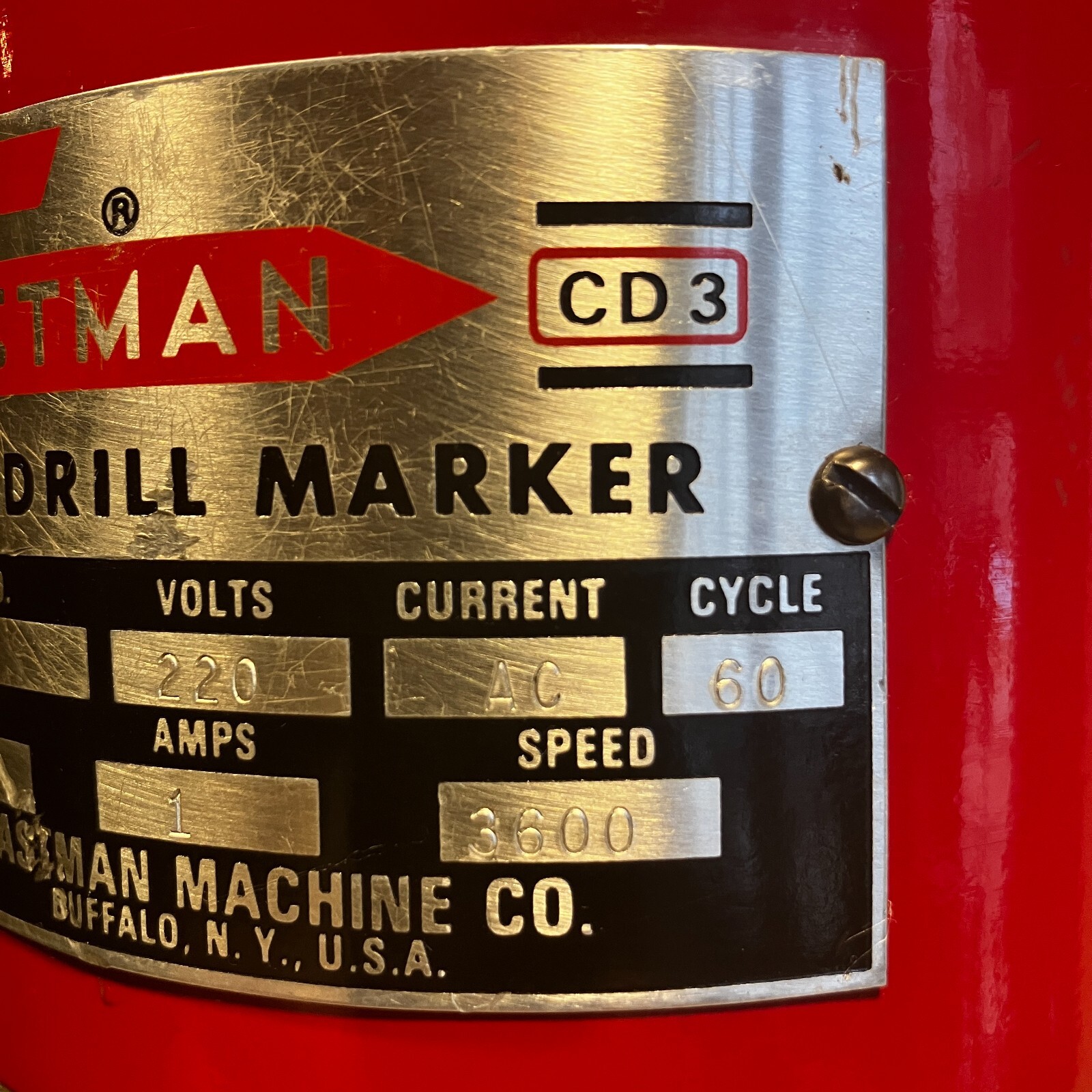 Eastman CD3H 8" Hot Cloth Drill Marker 220v 3 phase 50ft cord