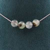 Halskette 4 Perlen Prehnit Aus Afrika 8 Mm Kette Aus Edelstahl Halskette Fem