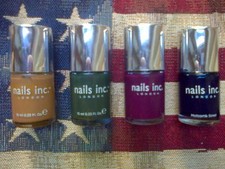 4pc Nails Inc nail polish set: Belgrave Mews, Saville Row, Oakley St. Motcomb St