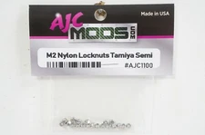 AJC Small M2 Nylon Lock Nuts 20pc Tamiya Grand Hauler Semi Wheels Lugnuts Silver