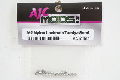 AJC Small M2 Nylon Lock Nuts 20pc Tamiya Grand Hauler Semi Wheels Lugnuts Silver