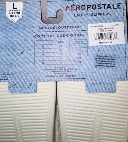 Aeropostale Women's Soft Cozy Slip-on Slippers Red Pizza Size Large 9-10 - Picture 2 of 3