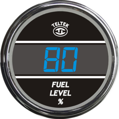 Teltek Blue Fuel Level Gauge Chrome Bezel for 2005 & Older Peterbilt | 237