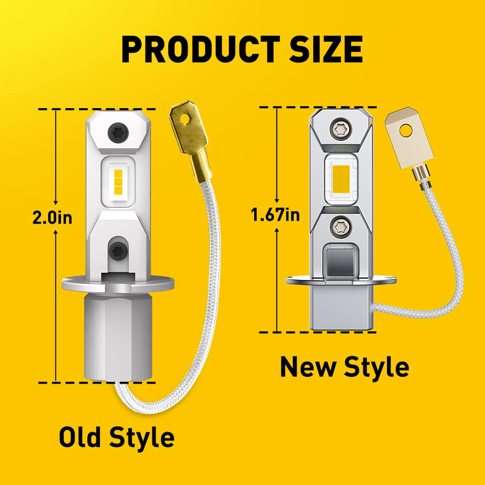 AUXITO H3 LED Fog Light Bulbs Conversion Kit Super Bright Canbus Golden Yellow - Image 3 of 4