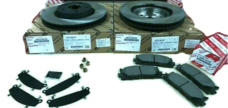 TOYOTA GENUINO OEM NUEVO 2007-2017 CAMRY OEM ROTORES DE FRENO DELANTEROS PASTILLAS Y CUÑAS TCMC Foto 3 de 3