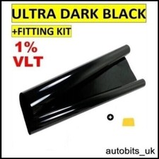Auto Furgone Autobus Pellicola Colorazione Finestrino Ultra Super Scuro Nera 1%