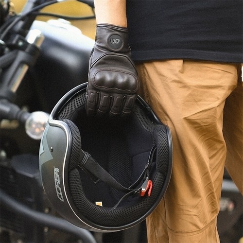 WEST BIKING Genuine Leder Motorrad Handschuhe Touchscreen Atmungsaktiv Gloves - Bild 33 von 33