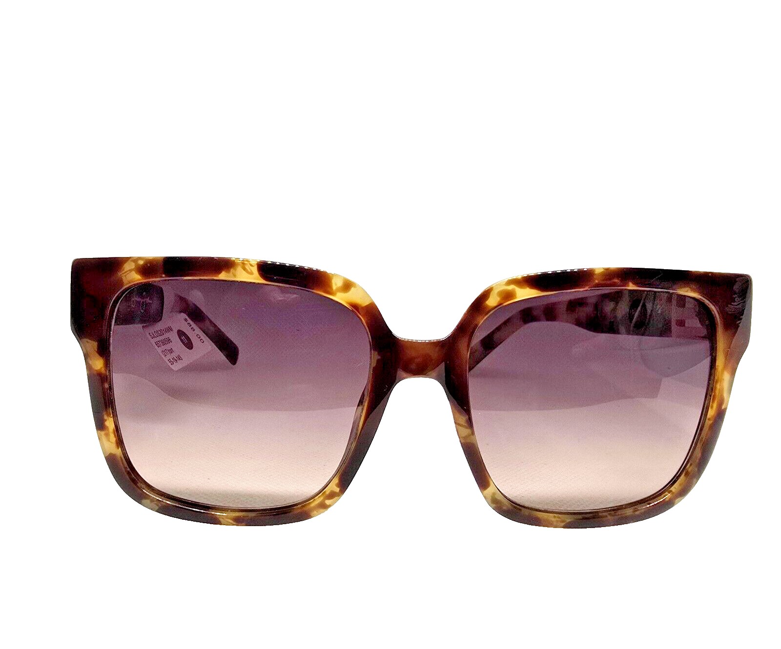 Tortoise Oversized Square Gradient Sunglasses With Gold Logo Arms
