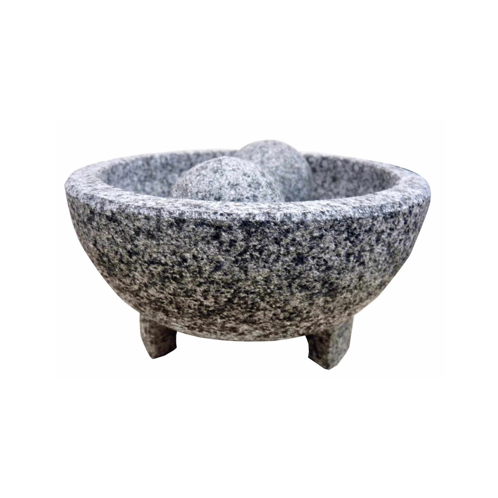 6 Inch Granite Molcajete Mortar and Pestle Set for Spices Herbs and Guacamole