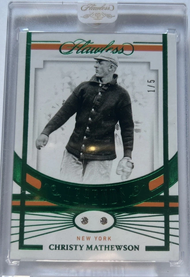Panini Flawless Legends 2021 Christy Mathewson #30 esmeralda doble diamante/5 Foto 2 de 4