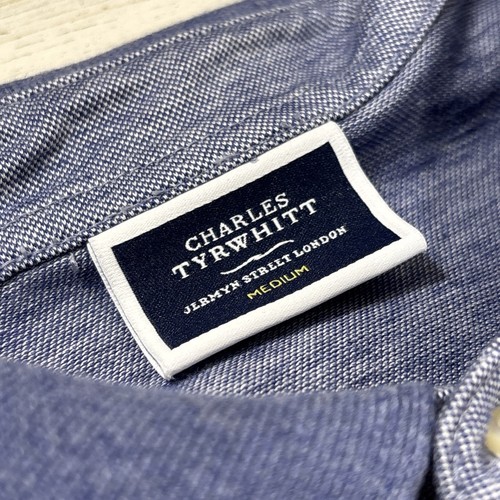 Polo Charles Tyrwhitt blu camicia uomo media 100% cotone Jermyn Street London - Foto 10 di 13