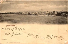 1901 Mombasa Kenya Postcard Aden Transit Postmark To Dresden Germany German