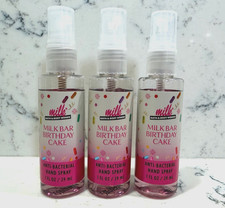 New Bath  Body Works Milk Bar Birthday Cake Hand Sanitizer Spray 3 pc Set