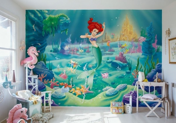 Agdesign Ariel Kinderzimmer Fototapete Vlies Wandbild 360X270 Cm Blau-image