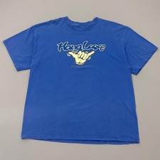 Vintage Y2k Hang Loose Hawaii Shirt Blue Surfer Beach Size XL