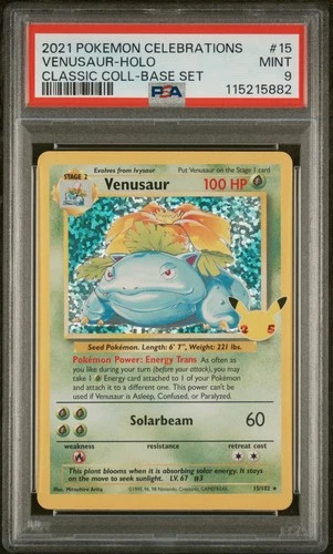 2021 POKEMON CELEBRATIONS 25th Anniversary CLASSIC COLL #15 VENUSAUR HOLO PSA 9
