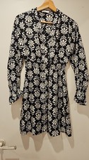Sandro Paris 100%  Silk Black & White Floral ...