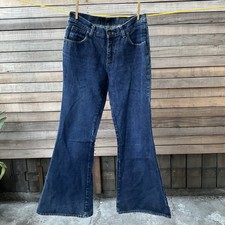 Vintage 1970s Men  s W30 L32 Dark Wash Denim Bell Bottom Flare Jeans