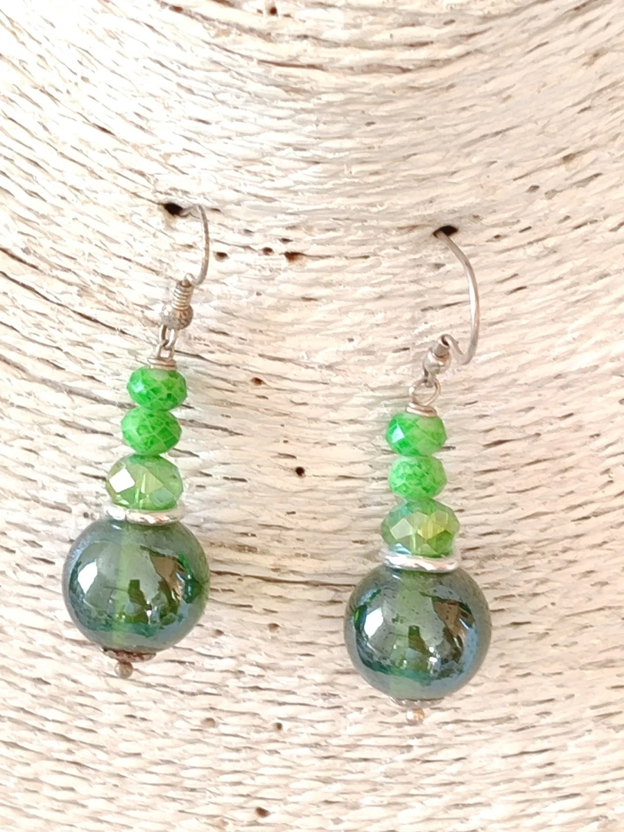 Orecchini di lusso verde in argento sterling | Acquisti Online su