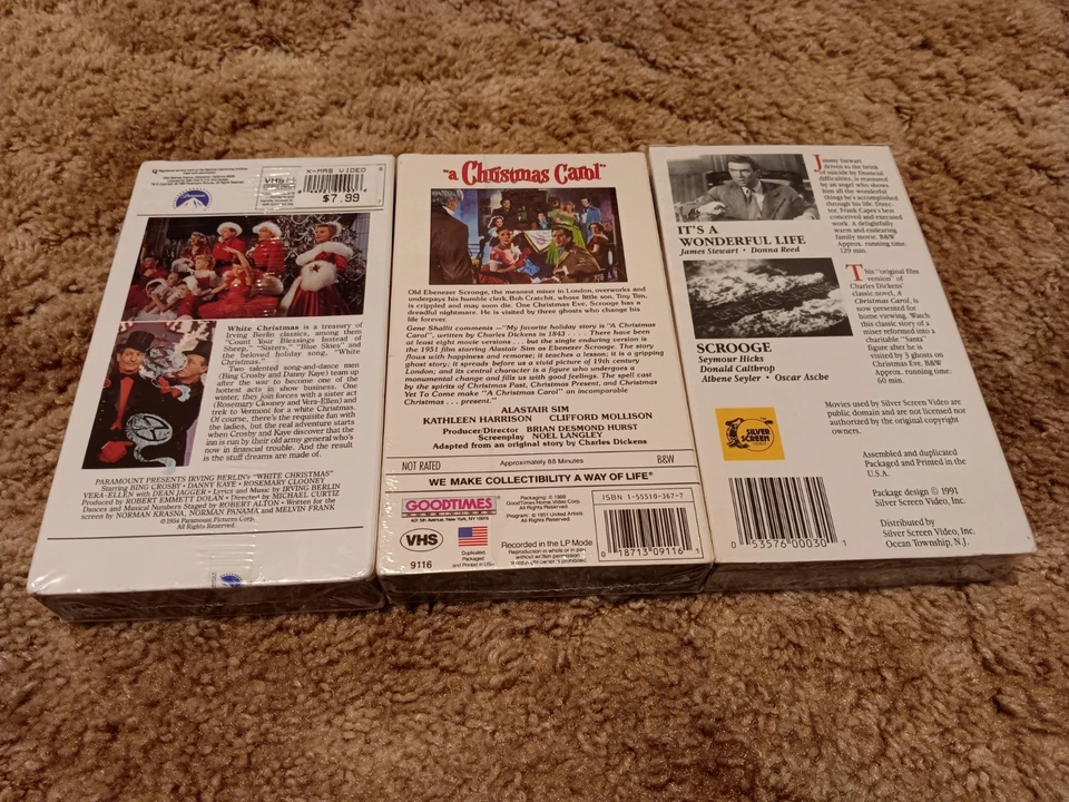 Classic Holiday Movies on Sealed VHS Lot White Christmas, A Christmas Carol - Image 2 of 4
