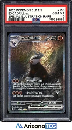 Pokemon 2025 Excadrill ex 168/086 SIR Black Bolt GEM MINT PSA 10
