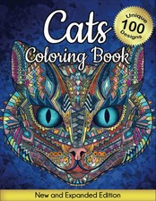 Cats Coloring Book: New and Expanded Edition, 100 Unique Designs
