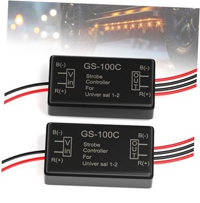  2Pcs Flash Strobe Controller 12V 24V GS-100C Auto Car Flasher Module for Tail 