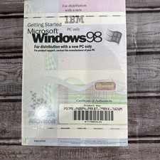 Microsoft Windows 98 Getting Started IBM SEALED Product Key OEM COA