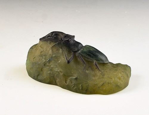 Daum Nancy PATE DE VERRE BEETLE PAPERWEIGHT C.1920 ALMERIC WALTER - Picture 2 of 5
