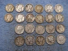 22 SILVER MERCURY DIMES WITH DATES AND PROBLEMS lot 136