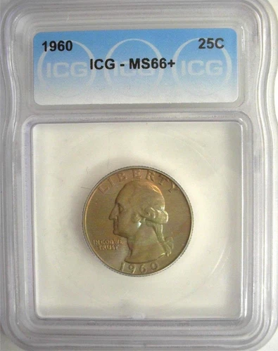 1960 Washington Quarter 25c ICG MS66+ #8231590501 Great Value High Grade Coin