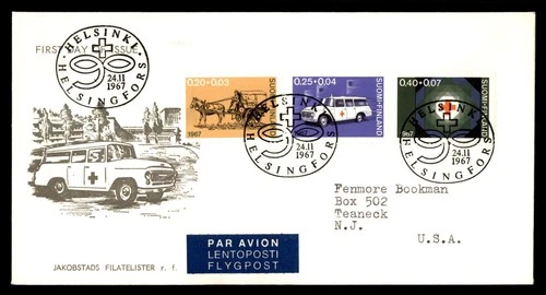 Mayfairstamps Finland FDC 1967 Red Cross Transport Combo First Day Cover aax_669