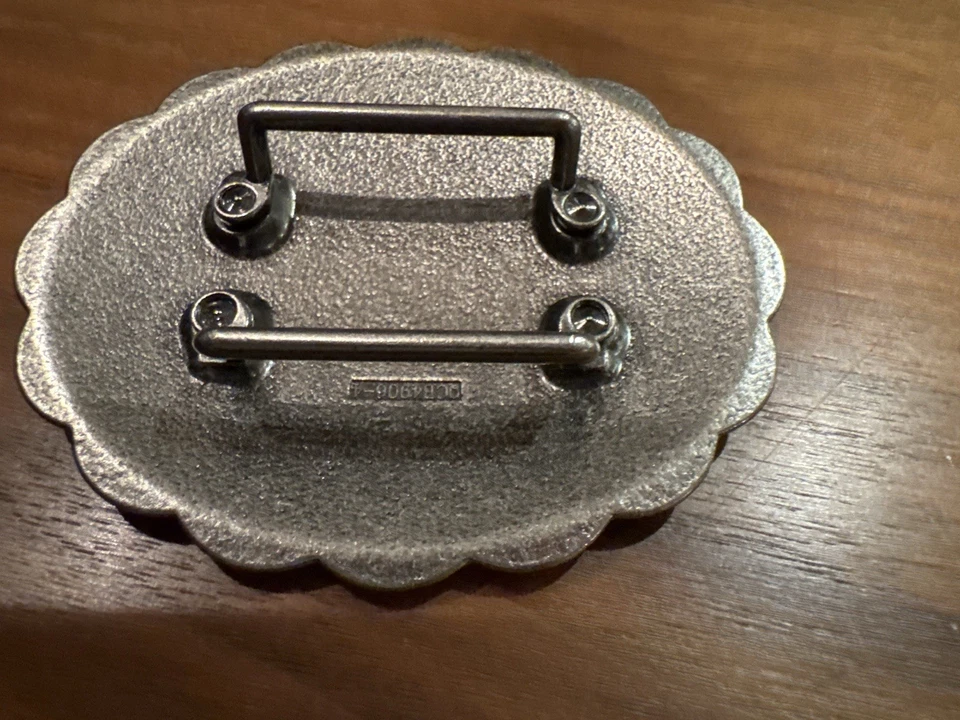 VTG Pewter Southwestern Concho Belt Buckle 3.25” Starburst Unisex Western Boho - Image 2 of 4